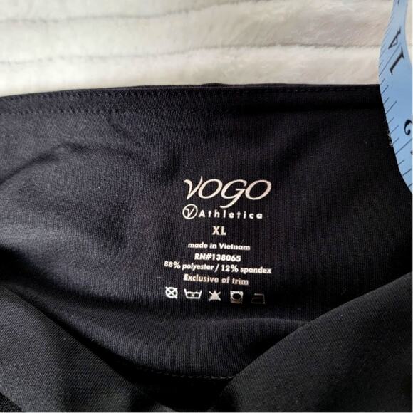 VOGO Athletica Leggings Womens XL Black High Rise Mesh Lattice Ankle Yoga - Picture 6 of 8
